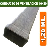 CONDUCTO DE VENTILACION 10X30X1,20 ML.