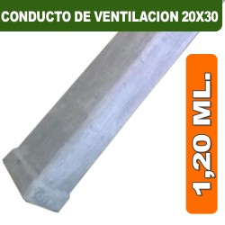 CONDUCTO DE VENTILACION 20X30X1,20 ML.