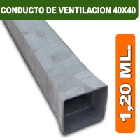 CONDUCTO DE VENTILACION 40X40X1,20 ML.