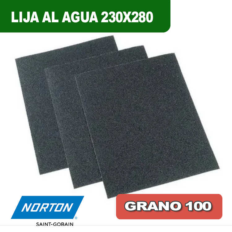 LIJA AL AGUA 230X280 GRANO 100 NORTON