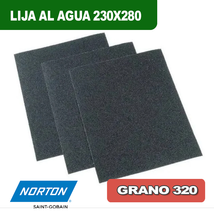 LIJA AL AGUA 230X280 GRANO 320 NORTON