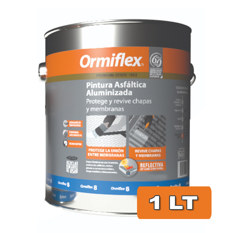 PINTURA ASFÁLTICA ALUMINIZADA ORMIFLEX 8 x 1 LT