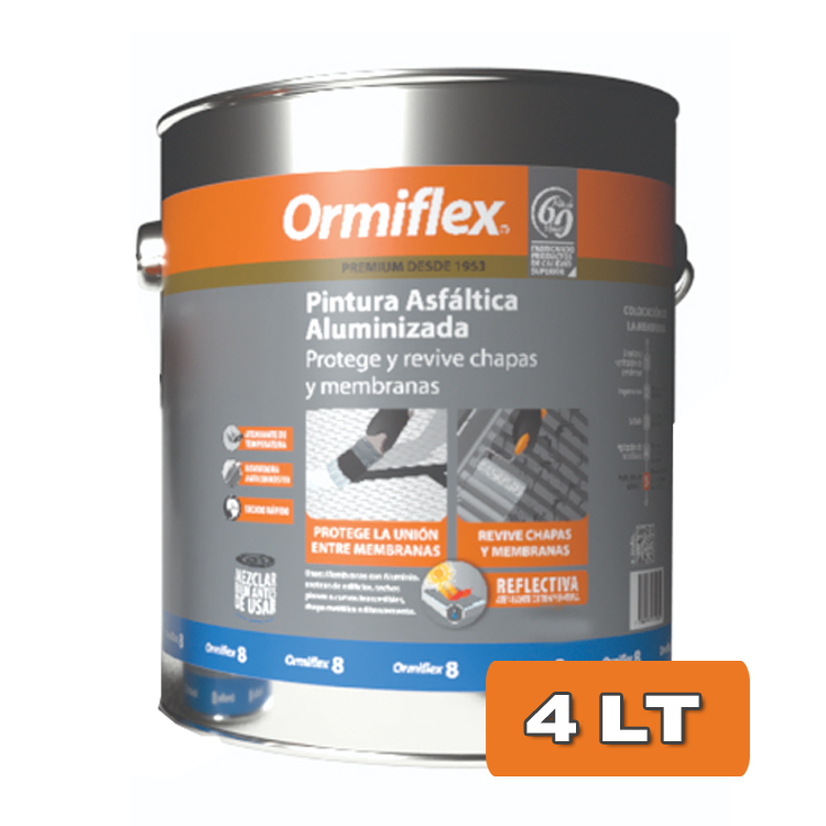 PINTURA ASFÁLTICA ALUMINIZADA ORMIFLEX 8 x 4 LT