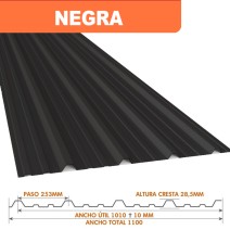 CHAPA T101 TRAPEZOIDAL NEGRA Precio por metro lineal