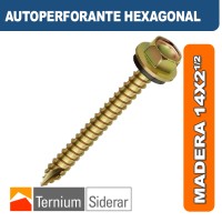 TORNILLO AUTOPERFORANTE HEXAGONAL MADERA 14 por 2 1/2 DORADO