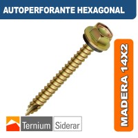 TORNILLO AUTOPERFORANTE HEXAGONAL MADERA 14 por 2 DORADO