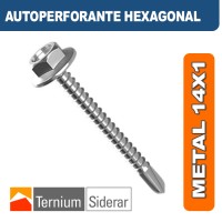 TORNILLO AUTOPERFORANTE HEXAGONAL METAL 14 por 1 TORNILLO AUTOPERFORANTE HEXAGONAL METAL 14 por 1
