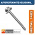 TORNILLO AUTOPERFORANTE HEXAGONAL METAL 14 por 2