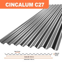 CHAPA ACANALADA CINCALUM C27 Precio por metro lineal