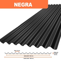 CHAPA ACANALADA NEGRA  Precio por metro lineal
