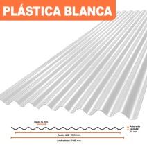 CHAPA ACANALADA PLASTICA BLANCA Precio por metro lineal