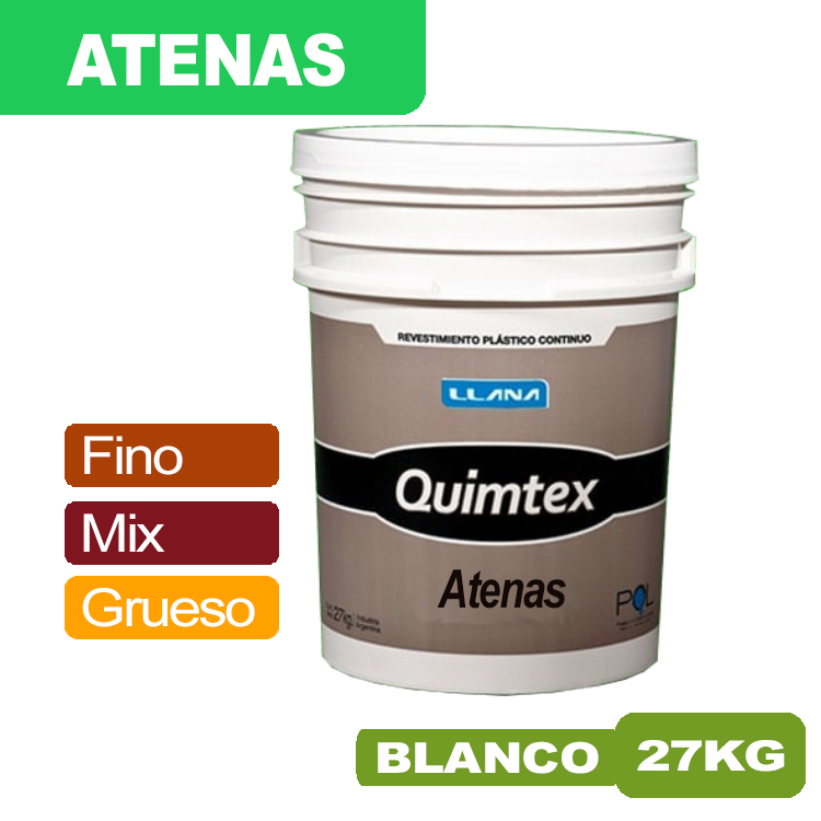REVESTIMIENTO PLÁSTICO QUIMTEX ATENAS x 27 KG BLANCO