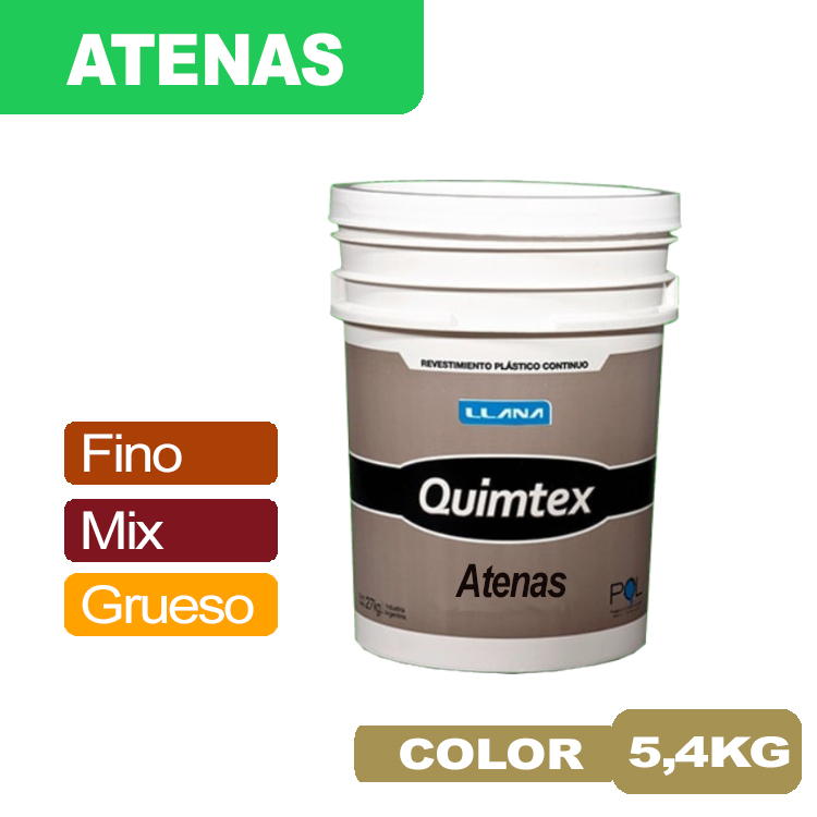 REVESTIMIENTO PLÁSTICO QUIMTEX ATENAS x 5,4 KG COLOR REVESTIMIENTO PLÁSTICO QUIMTEX ATENAS x 5,4 KG COLOR