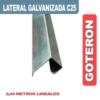 CENEFA LATERAL CON GOTERON GALVANIZADA C25 X 2.44ML CENEFA LATERAL CON GOTERON GALVANIZADA C25 X 2.44ML
