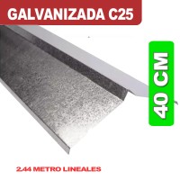 CUMBRERA 40 CM GALVANIZADA C25 X 2.44ML CUMBRERA 40 CM GALVANIZADA C25 X 2.44ML