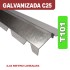 CUMBRERA CON FORMA T101 GALVANIZADA C25 X 2.44 ML
