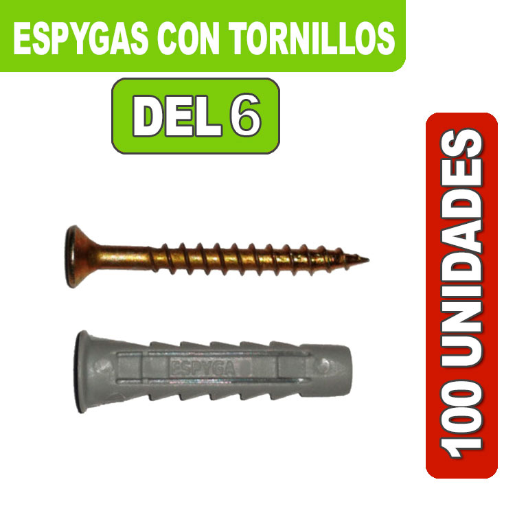 ESPYGA DEL 6 CON TORNILLO X 100 UNIDADES