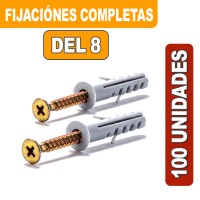 FIJACIONES DEL 8 COMPLETAS X 100 UNIDADES FIJACIONES DEL 8 COMPLETAS X 100 UNIDADES