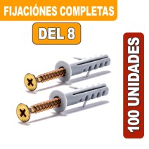 FIJACIONES DEL 8 COMPLETAS X 100 UNIDADES