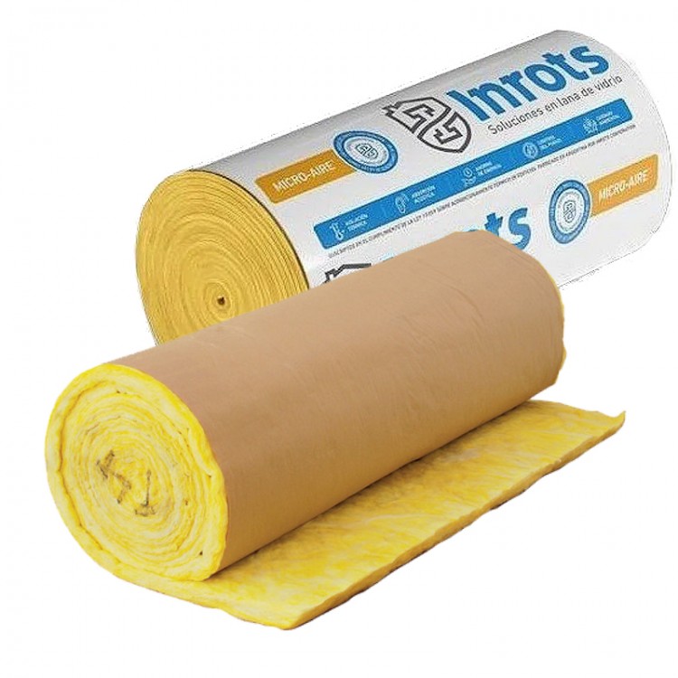 LANA DE VIDRIO CON PAPEL KRAFT 50MM 1,20 X 18Mts PKP INROTS LANA DE VIDRIO CON PAPEL KRAFT 50MM 1,20 X 18Mts PKP INROTS
