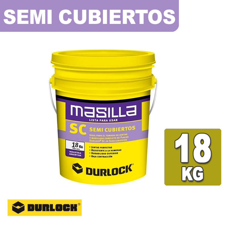 MASILLA SEMI CUBIERTOS x 18 KG. DURLOCK MASILLA SEMI CUBIERTOS x 18 KG. DURLOCK