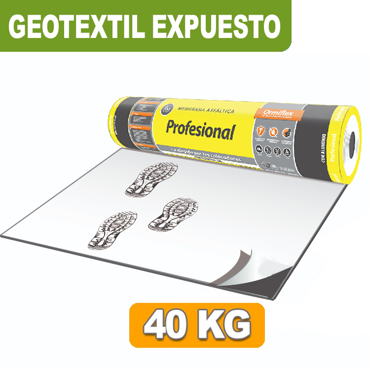 MEMBRANA ASFÁLTICA CON GEOTEXTIL EXPUESTO x 40 KG ORMIFLEX