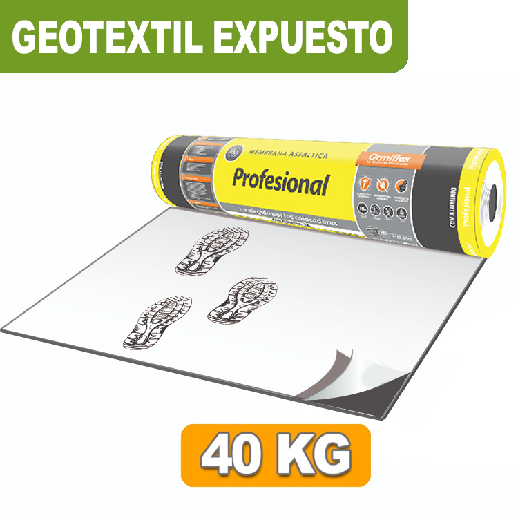 MEMBRANA ASFÁLTICA CON GEOTEXTIL EXPUESTO x 40 KG ORMIFLEX MEMBRANA ASFÁLTICA CON GEOTEXTIL EXPUESTO x 40 KG ORMIFLEX