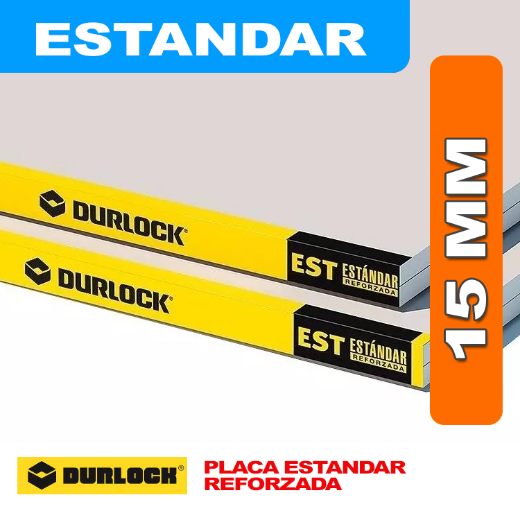 PLACA ESTANDAR 15 MM DURLOCK 1,20 X 2,40